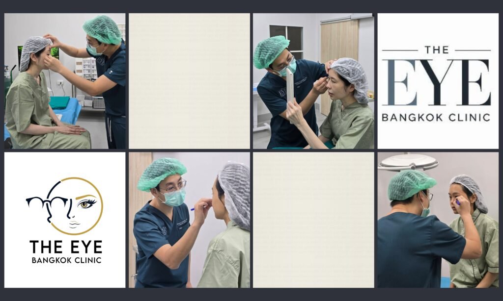 จักษุแพทย์ตรวจและวางแผนศัลยกรรมรอบดวงตาให้คนไข้ที่ The Eye Bangkok Clinic